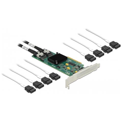 Scheda PCI Express x8 SATA a 8 porte con cavo di collegamento - Foto 1