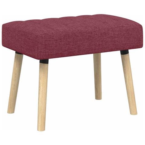 Panchina trapuntata a canale Rosso Vino 60 x 40 x 45 cm Tessuto - Foto 1