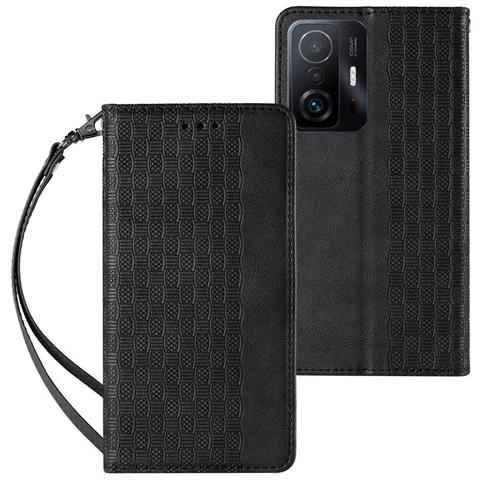 Custodia Magnetica Per Xiaomi Redmi Note 11 Pro, Custodia Portafoglio + Mini Portachiavi, Nera - Foto 1
