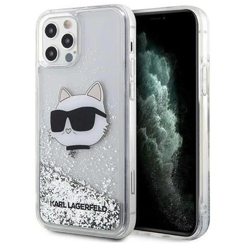 Karl Lagerfeld Klhcp12mlnhccs Iphone 12/12 Pro 6,1 Custodia Argento /argento Glitter Choupette Head - Foto 1