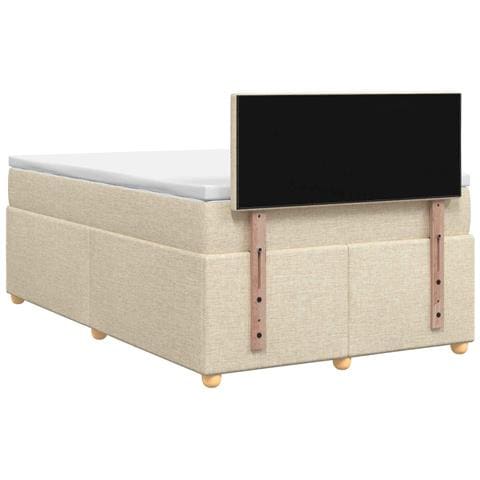 Letto box spring con materasso Crema 120 x 190 cm Tessuto - Foto 9