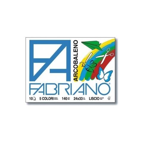 confezione da 10 pezzi - album arcobaleno (240x330mm) fg 10 140gr 5 colori fabriano - Foto 2