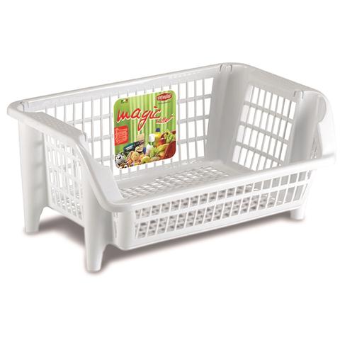 Cestello Linea Magic, Polipropilene Riciclabile, 54,5x38xh. 24,5 Cm Bianco - Foto 1