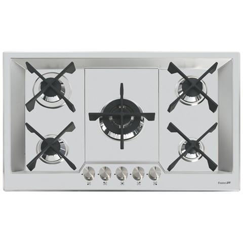 Foster Piano Cottura 7610 032 a Gas in Acciaio Inox 5 Fuochi Gas Colore Inox