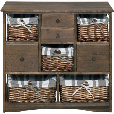 Mobili Rebecca - Cassettiera Credenza Marrone 4 Cassetti 5 Ceste ... Mobili Rebecca - Cassettiera Credenza Marrone 4 Cassetti 5 Ceste ...