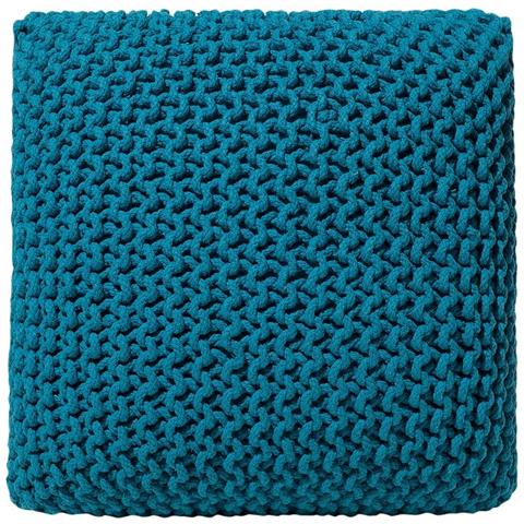 Pouf Poggiapiedi In Tessuto Blu 50 X 50 X 31 Cm Conrad - Foto 1