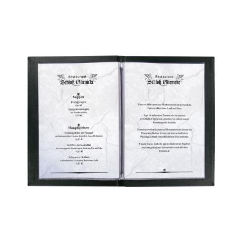 Sm115 Cartellina Portamenù Con Rilegatura Ad Elastico, Nero, Per A5, Senza Stampa - Foto 2