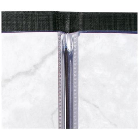 Sm115 Cartellina Portamenù Con Rilegatura Ad Elastico, Nero, Per A5, Senza Stampa - Foto 3