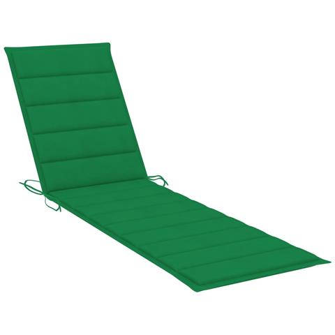 Sdraio 2 pz con Tavolo e Cuscino Verde Legno Massello di Teak - Foto 2