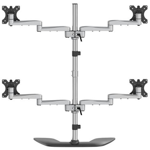 ARMQUADSS supporto da tavolo per Tv a schermo piatto 81,3 cm (32") Libera installazione Nero, Argento - Foto 1