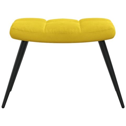 Poltrona Relax con Poggiapiedi Giallo Senape in Velluto - Foto 2