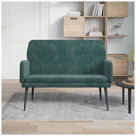 Panca Verde Scuro 108x79x79 Cm In Velluto - Foto 7