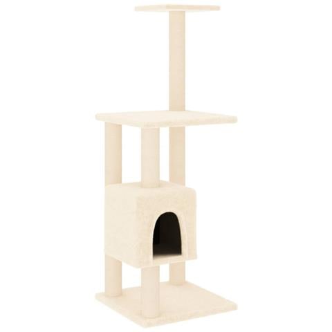 Albero per Gatti con Tiragraffi in Sisal Crema 104 cm - Foto 2