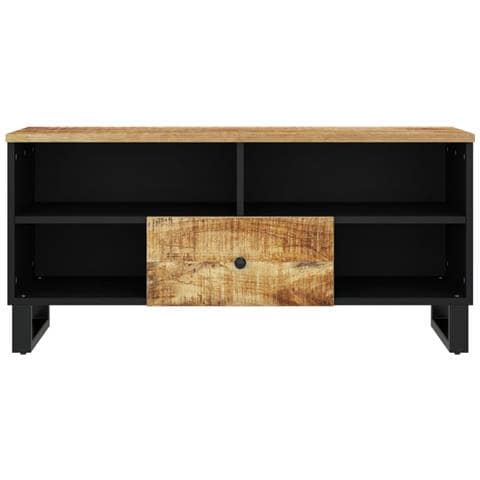 Mobile Tv 100x33x46cm Legno Massello Mango E Legno Multistrato - Foto 2