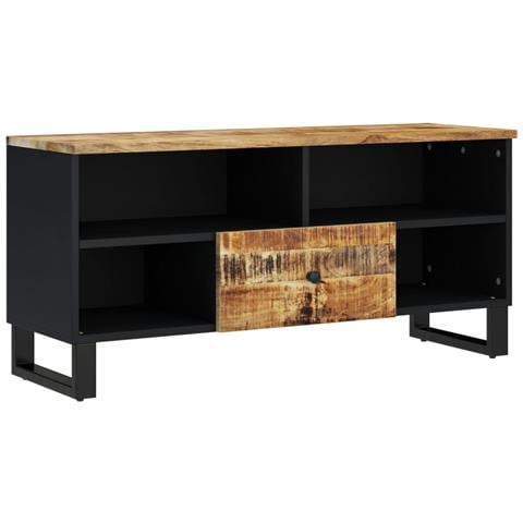 Mobile Tv 100x33x46cm Legno Massello Mango E Legno Multistrato - Foto 10