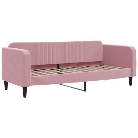 Divano Letto Estraibile Con Materassi Rosa 80x200 Cm Velluto - Foto 2