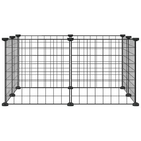 Gabbia Per Animali Domestici 8 Pannelli Nero 35x35 Cm Acciaio - Foto 1
