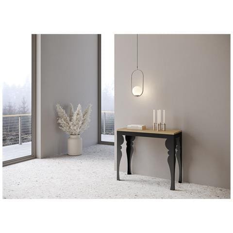 Consolle Allungabile 90x40/196 Cm Paxon Small Evolution Telaio Antracite - Quercia Natura - Foto 2