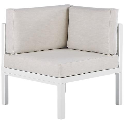 Salotto Da Giardino 4 Posti Metallo Bianco Marrone E Beige Sinistro Borello - Foto 2