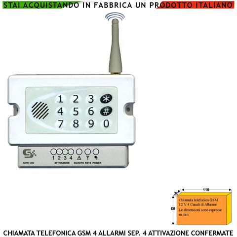 Attivatore Gsm Chiama 40 Numeri Su 4 Canali 4 Messaggi Voce Conferma Attivazioni Telesoccorso Dual Band Ascolto Ambien - Foto 1