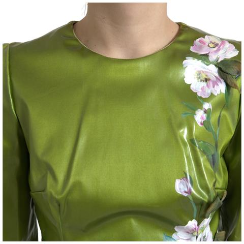 Abito Longuette Tubino Con Decorazioni Floreali Verdi - It40-s - Foto 2