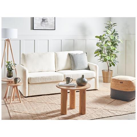 Divano Letto Bennas Bouclé Beige Chiaro 3 Posti - Foto 1