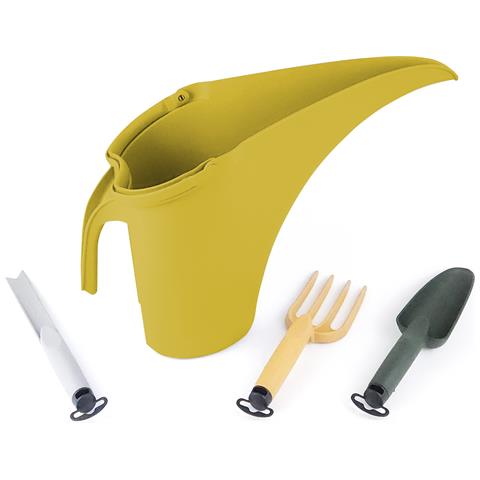 Tera Set Di Attrezzi Da Giardino 4 Pezzi Alta Qualità, Con Innaffiatoio 4 Litri, Inossidabili - Foto 1