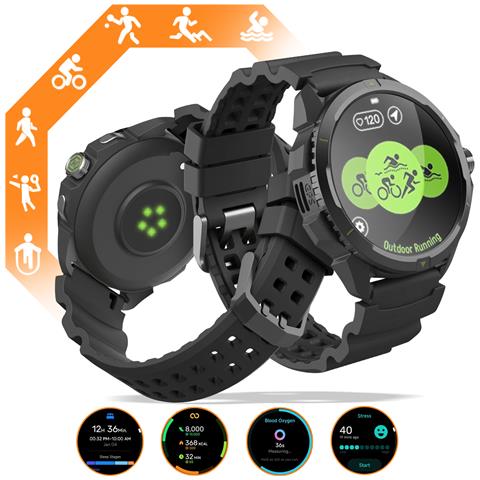 Smartwatch Sport Gps Impermeabile 5atm Autonomia 14 Giorni Watch 2, Nero - Foto 5