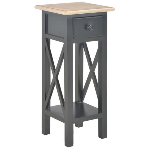 Lusso Casadino -  Tavolino Laterale Nero 27x27x65,5 Cm In Legno - Foto 2