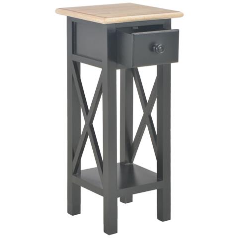 Lusso Casadino -  Tavolino Laterale Nero 27x27x65,5 Cm In Legno - Foto 1