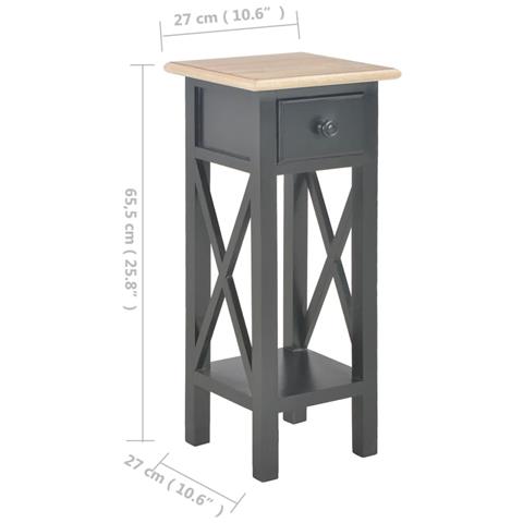 Lusso Casadino -  Tavolino Laterale Nero 27x27x65,5 Cm In Legno - Foto 8
