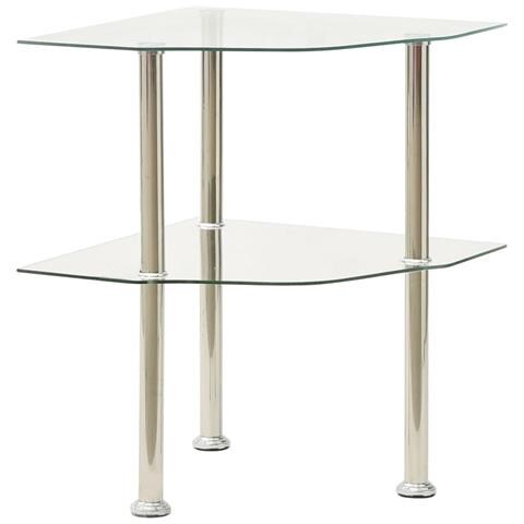 Lusso Casadino -  Tavolino A 2 Livelli Trasparente 38x38x50 Cm In Vetro Temperato - Foto 1