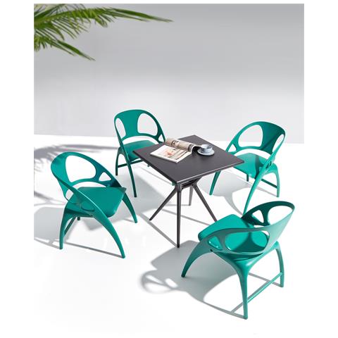 Set Di 4 Sedie Da Giardino Pieghevole Nemi Foglia Di Tè - Foto 1