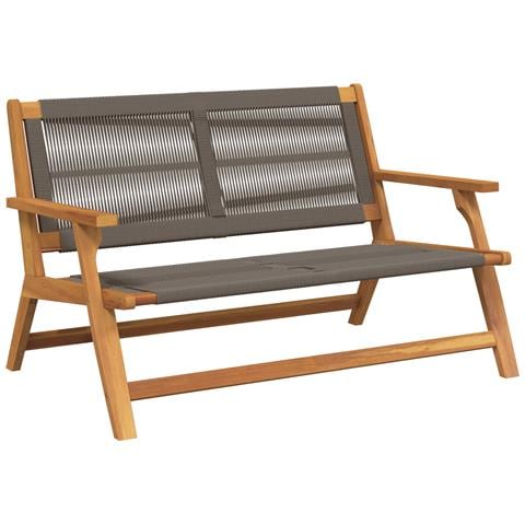 Panchina da Giardino Grigia 76x122x73 cm in Legno Massello di Acacia - Foto 1