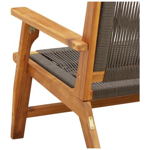 Panchina da Giardino Grigia 76x122x73 cm in Legno Massello di Acacia - Foto 9