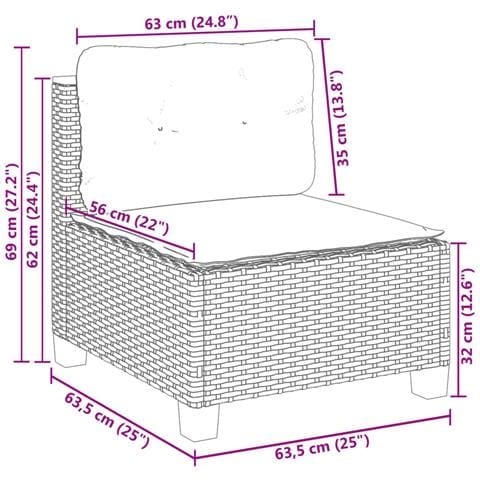 Set Divano da Giardino 8 pz con Cuscini Grigio in Polyrattan - Foto 9