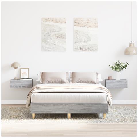 Letto  120x190 cm Grigio in legno ingegnerizzato - Foto 2