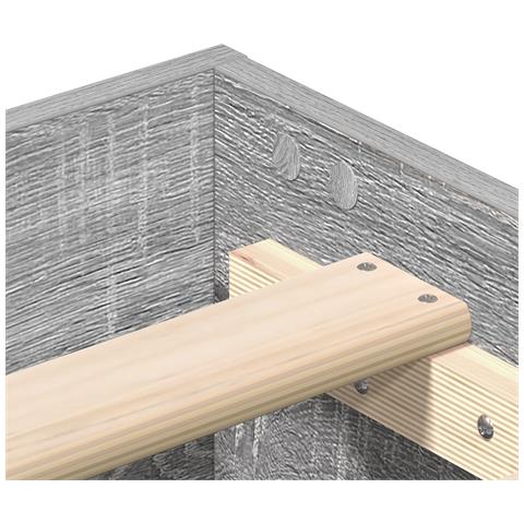 Letto  120x190 cm Grigio in legno ingegnerizzato - Foto 9