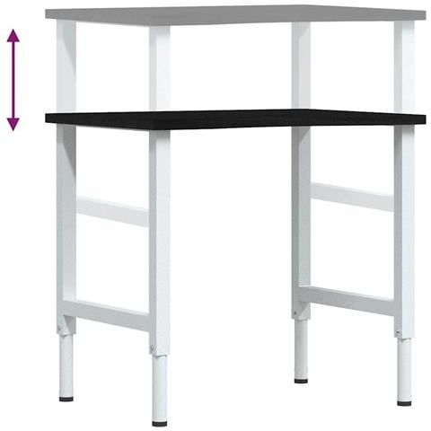 Banco Lavoro Marrone Scuro 80x60x(71,5-98) cm Legno di Rovere - Foto 9