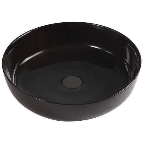 Lavabo Bacinella D'appoggio Tondo Diametro 33 Cm In Ceramica - Nero - Foto 2