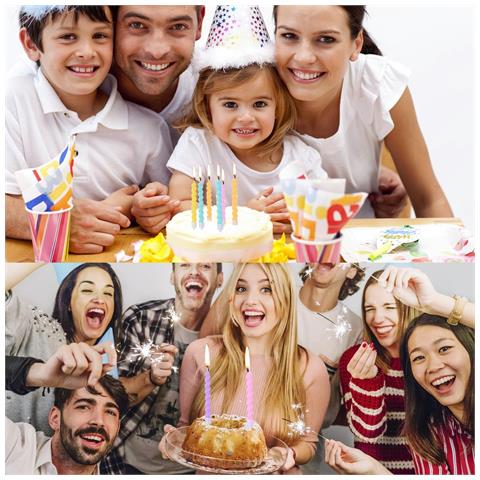 Candele Di Compleanno A Spirale 24 Pz. Colorate Lunghe Decorative Per Torta - Foto 2