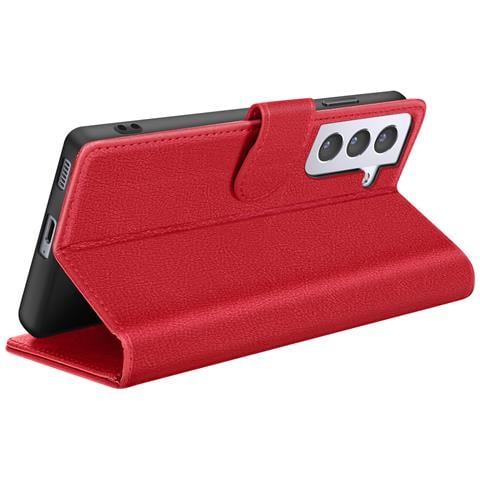 Custodia A Portafoglio Per Galaxy S21 Plus Con Supporto E Linguetta Magnetica, Rosso - Foto 2