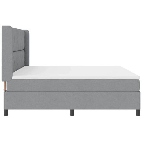 Letto a molle con materasso Grigio chiaro 200 x 200 cm Tessuto - Foto 9