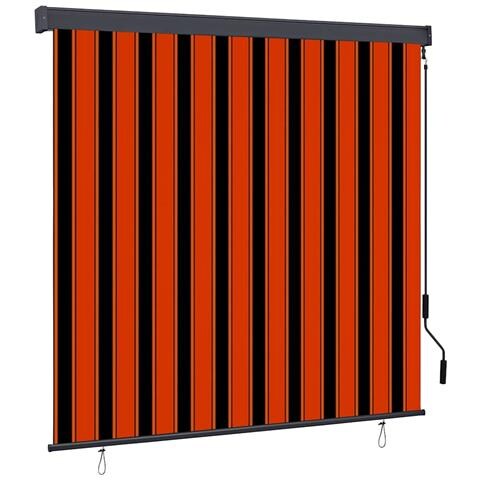 Tenda a Rullo Esterna Arancione e bianco 180 x 250 cm Tessuto - Foto 1