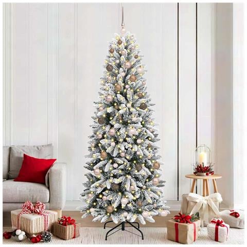 Albero di Natale artificiale con 300 LED Bianco 210 cm - Foto 2