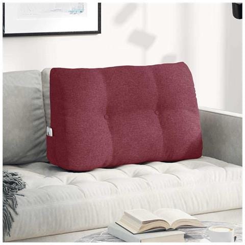 Cuscino per Schiena Rosso Vino 80 x 24 x 50 cm Tessuto - Foto 2