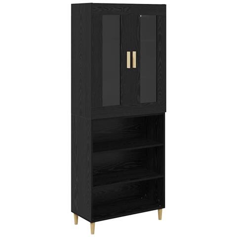 Credenza Rovere Nero 69,5 x 34 x 180 cm - Foto 1