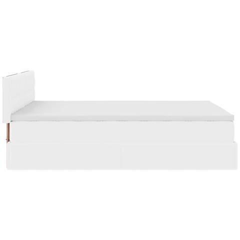 Pouf Letto con Materassi e LED Bianco Puro 140x190cm Similpelle - Foto 9