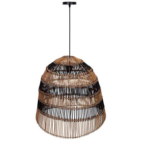 Lampada Da Soffitto In Rattan Marrone D56x55,5h Cm - Foto 1