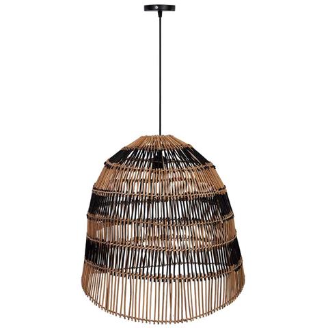 Lampada Da Soffitto In Rattan Marrone D56x55,5h Cm - Foto 2